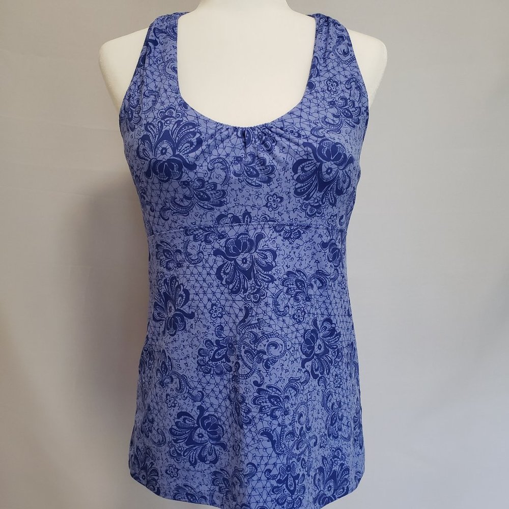 REI BLUE X-BACK TANK TOP WITH BRA - M